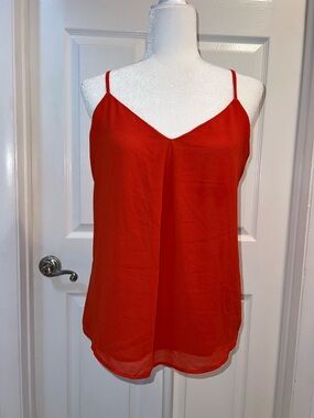 Naked Zebra Orange V-Neck Spaghetti Strap Cami size Large